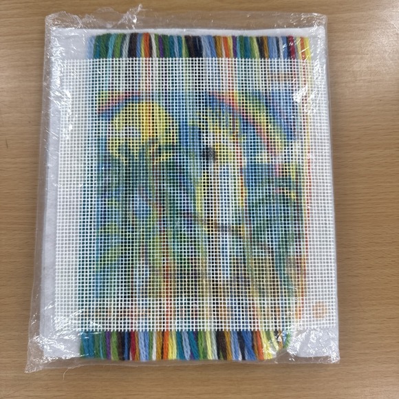 Vtg Jiffy Longstitch Needlepoint Stained Glass Cockatoo #5866 Barbara Jennings - Picture 3 of 3